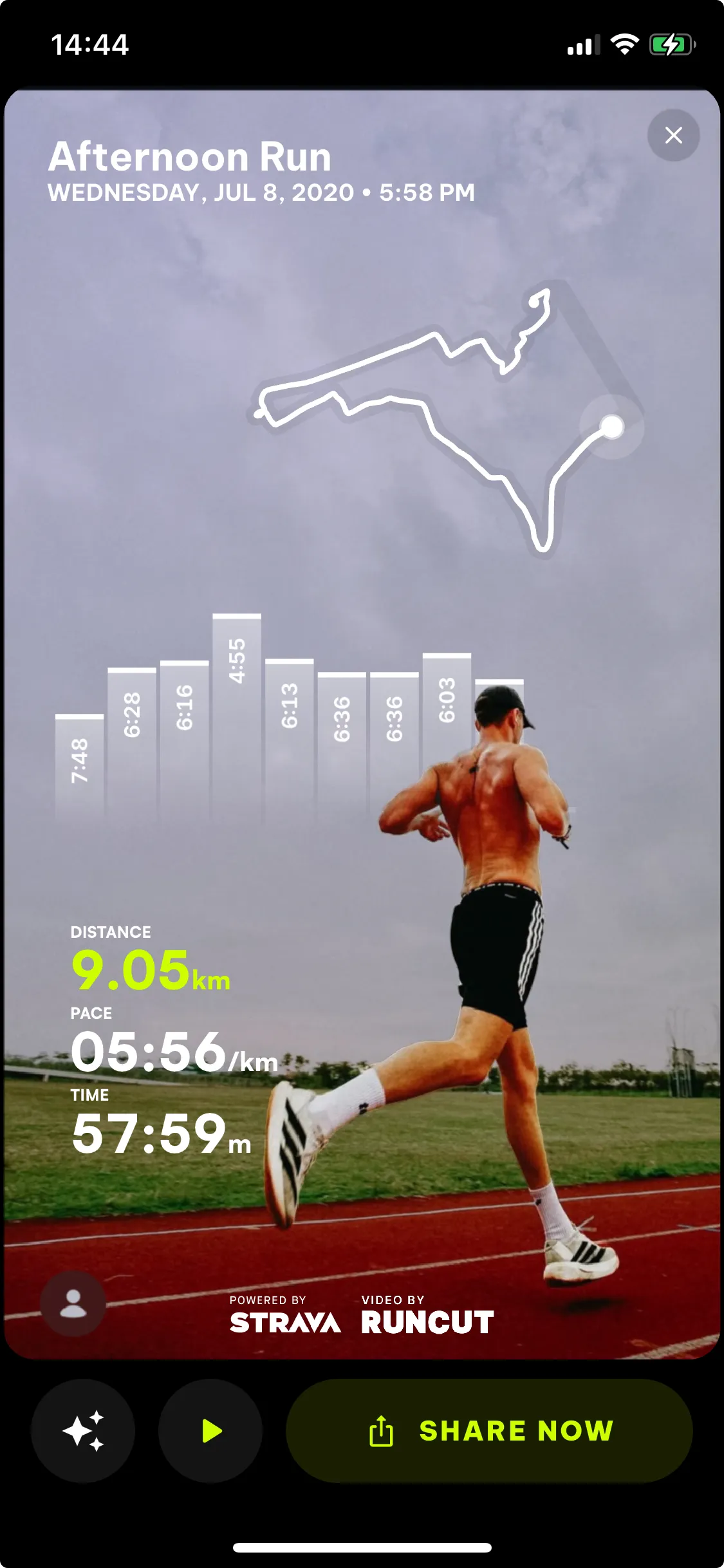 RunCut App Interface